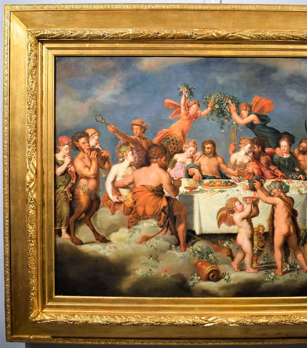 Le Banquet Des Dieux  Maître maniériste flamand fin XVIème-photo-3