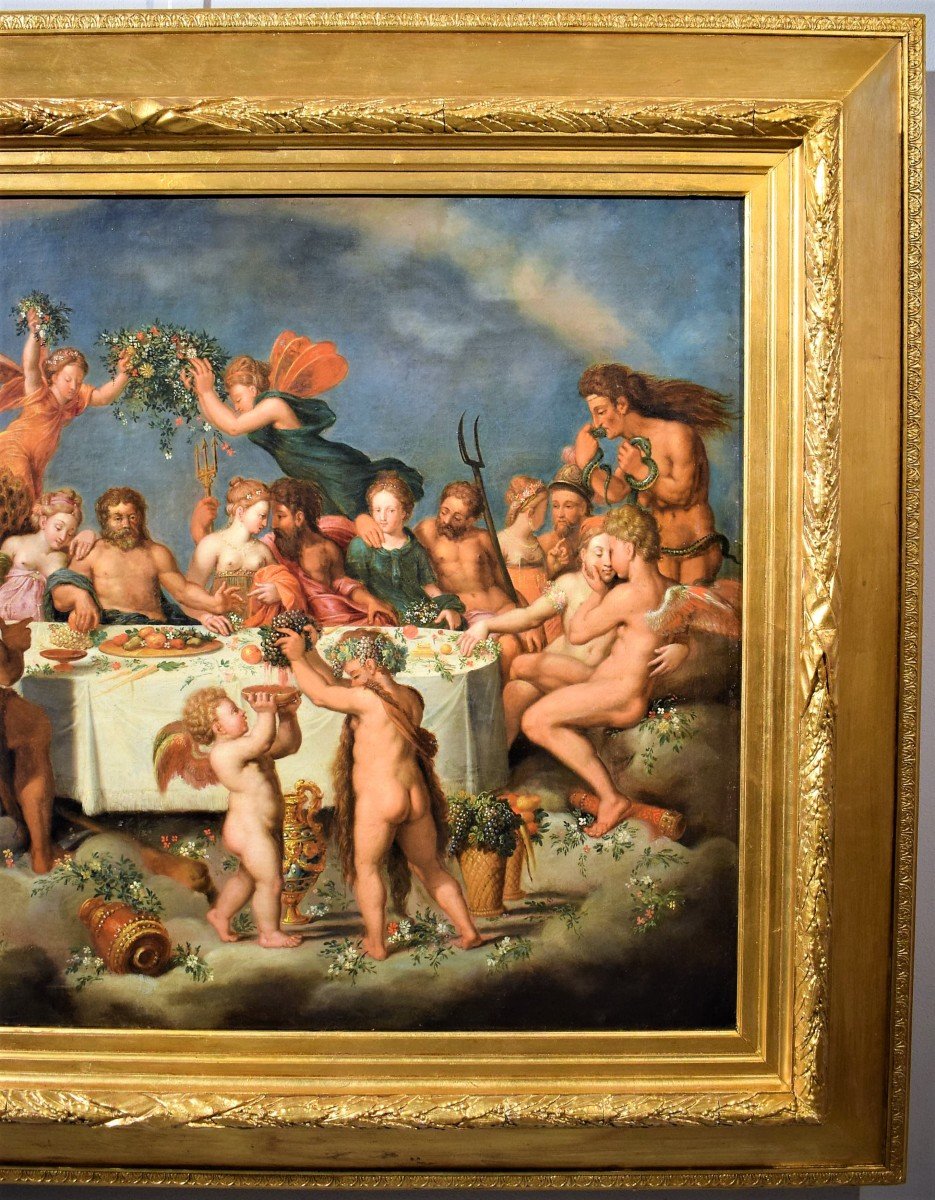 Le Banquet Des Dieux  Maître maniériste flamand fin XVIème-photo-4