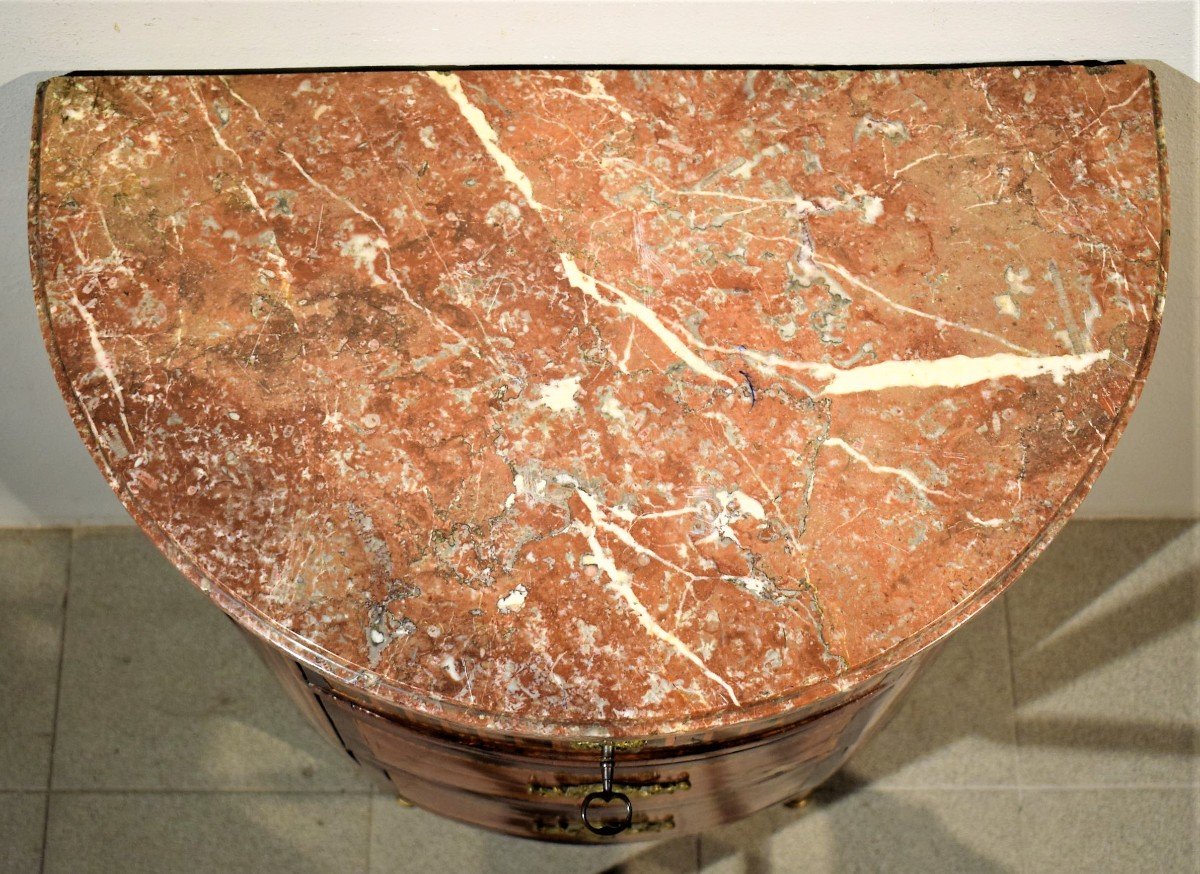 Petite Commode Louis XVI demi-lune  Turin,  1780 -photo-5