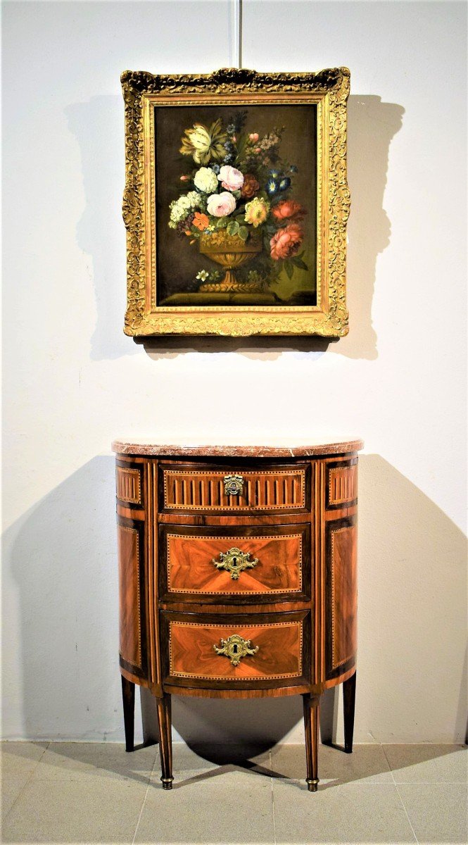 Petite Commode Louis XVI demi-lune  Turin,  1780 -photo-8