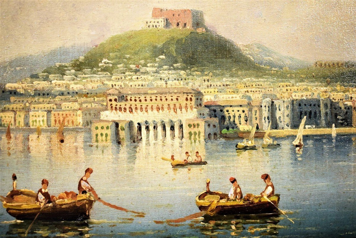 Coppia di belle vedute del golfo di Napoli  scuola Posillipo Epoca '800-photo-4