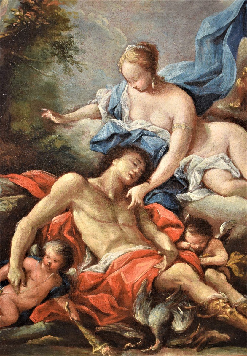 Paire de Scènes Mythologiques  2) Diane et Endymion-photo-2