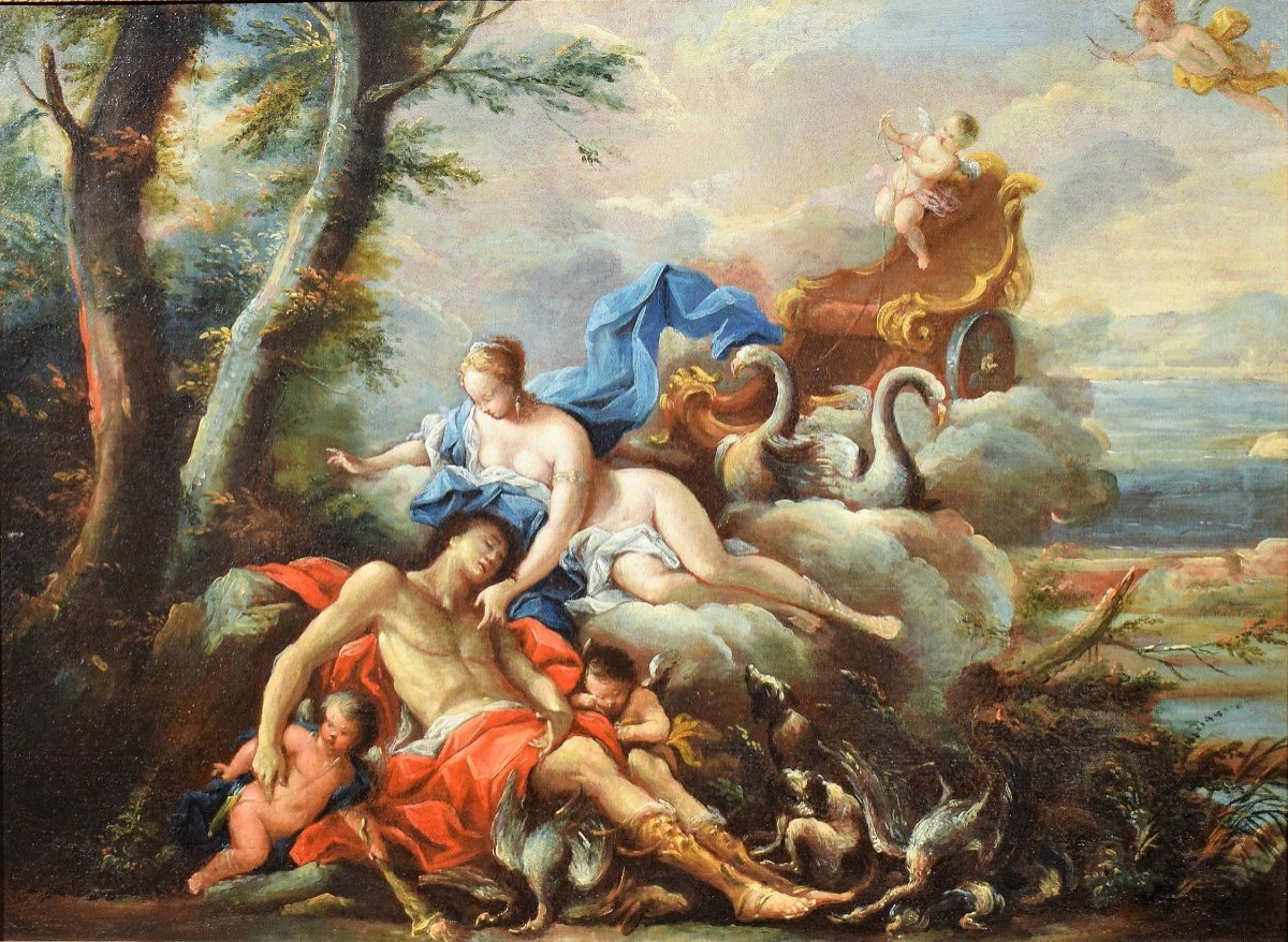 Paire de Scènes Mythologiques  2) Diane et Endymion