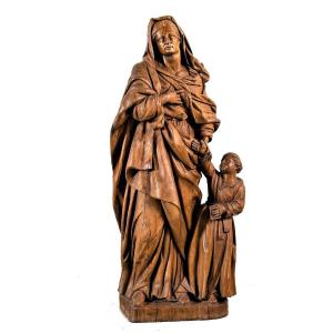 Sant'  Anna con Maria Bambina - scultura francese di fine '600