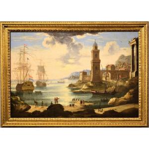  Orazio Grevenbroeck (Paris 1670-1743)  Scena portuale