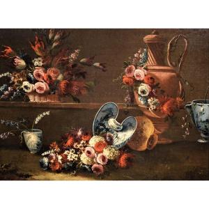 Natura morta con vasi di fiori - Gaspare Lopez (Napoli 1677-Firenze 1732)