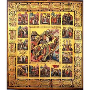 Icona Russa - Le grandi festività e scene dei Vangeli e dell'Antico Testamento 