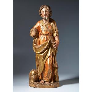 San Marco Evangelista - legno policromo - Lombardia,  fine XVI° secolo