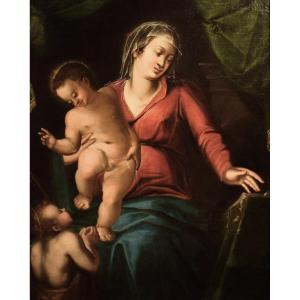 Madonna con Bambino e San Giovannino - Maestro Veneto del '600