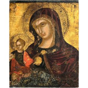 Madonna col Bambino - Tempere su tavola fondo oro -  Scuola Cretese-Veneziana - Epoca fine '500