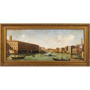 Venezia, veduta del Canal Grande - Artista Veneziano di fine '800