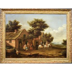 Nel cortile dell'osteria - David Teniers II, detto il Giovane (Anversa, 1610 – Bruxelles, 1690)