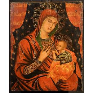 La Vergine col Bambino (Virgo Lactans)  - Icona Veneto-Cretese - Fine del XVI secolo