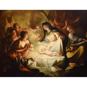 La Natività e l' adorazione dei pastori - Cerchia di Antonio Balestra (Verona, 1666-1740)