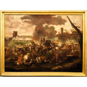 "Battaglia, cristiani contro i turchi" - Antonio Calza (Verona 1653-1725)