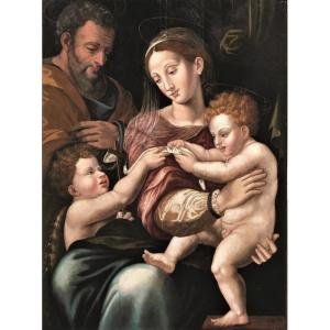 Sacra Famiglia - Michele Tosini del Ghirlandaio (Firenze 1503-1577)  