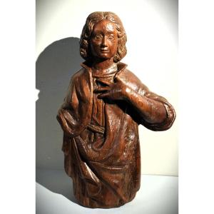 Scultura lignea raffigurante San Giovanni - Scuola francese del '500