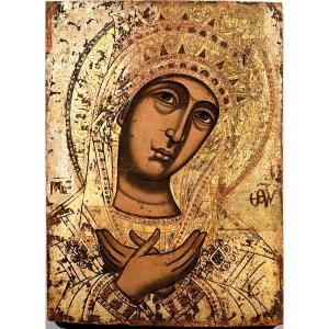 Antica Icona Greca  "La Vergine annunciata"