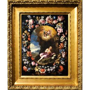 Maria Maddalena in una Ghirlanda di fiori - Mario Nuzzi (1603-1673)