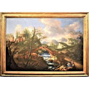 Bartolomeo Pedon (Venezia, 1665 - 1732)    Grand Paysage Vénitien