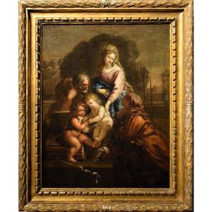 Sacra Famiglia con S. Giovannino e S. Elisabetta - Scuola Emiliana  - Prima metà del'700
