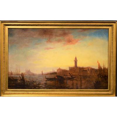 Venise, Coucher Du Soleil Sur La Lagune 