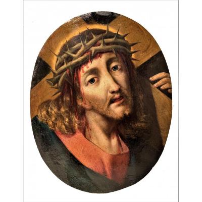 Christ - Michael Coxie (Malines 1499-1592) Huile sur cuivre