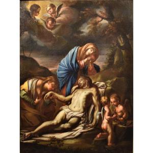Lamentation De La Vierge Avec La Madeleine Sur Le Christ - Italie XVIIème