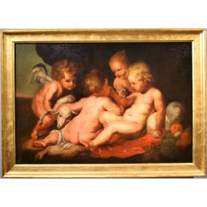 Bacchanale De Putti - école De Peter  Paul Rubens - XVIIème