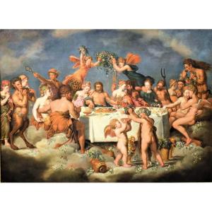 Le Banquet Des Dieux  Maître maniériste flamand fin XVIème