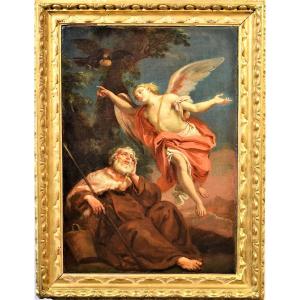 L'Ange de Dieu apparaît au Prophète Élie  -  École italienne du XVIIème