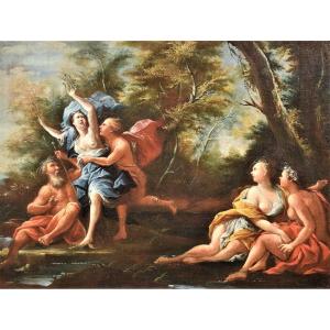 Coppia Scene Mitologiche  1) Apollo e Dafne  