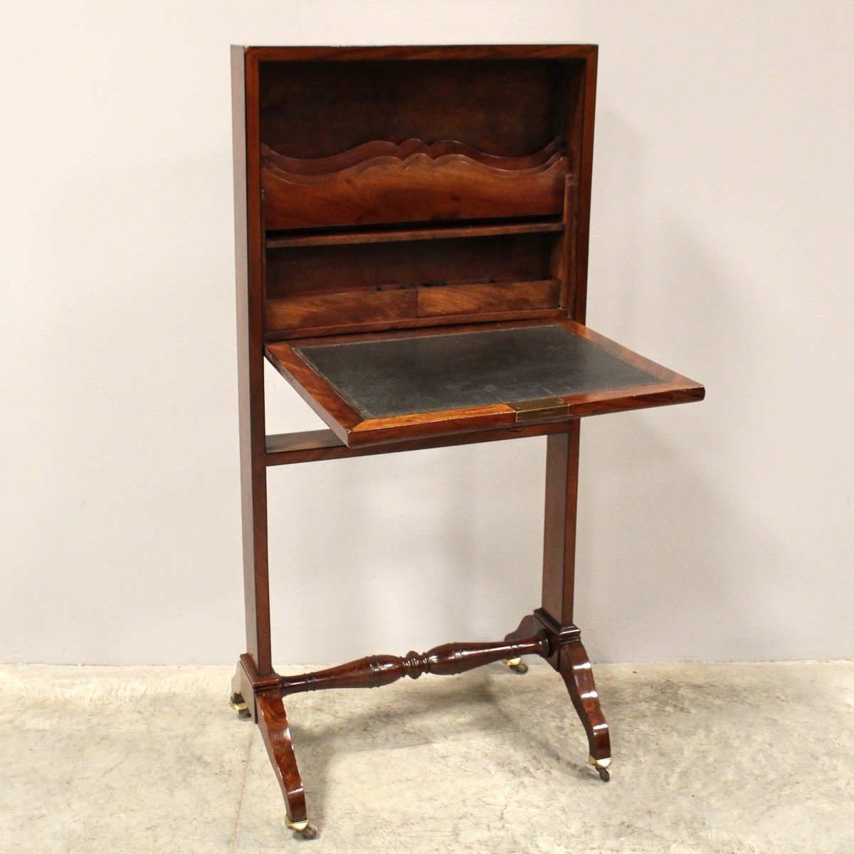 Antico billet doux Secretaire Impero in mogano - 19°secolo-photo-4