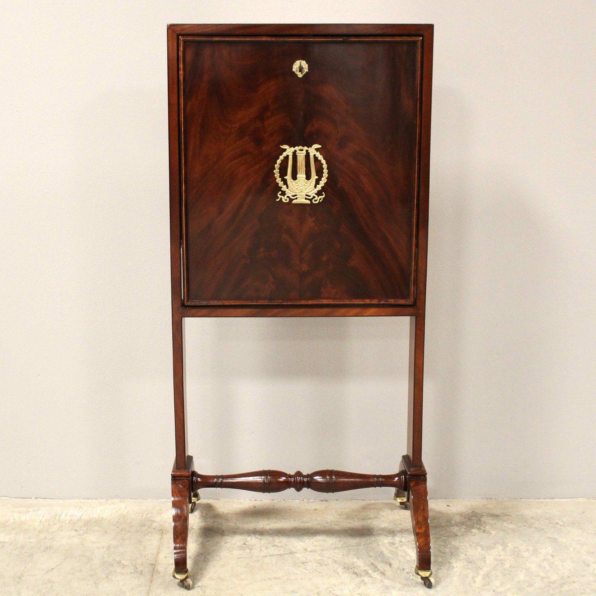 Antico billet doux Secretaire Impero in mogano - 19°secolo-photo-8
