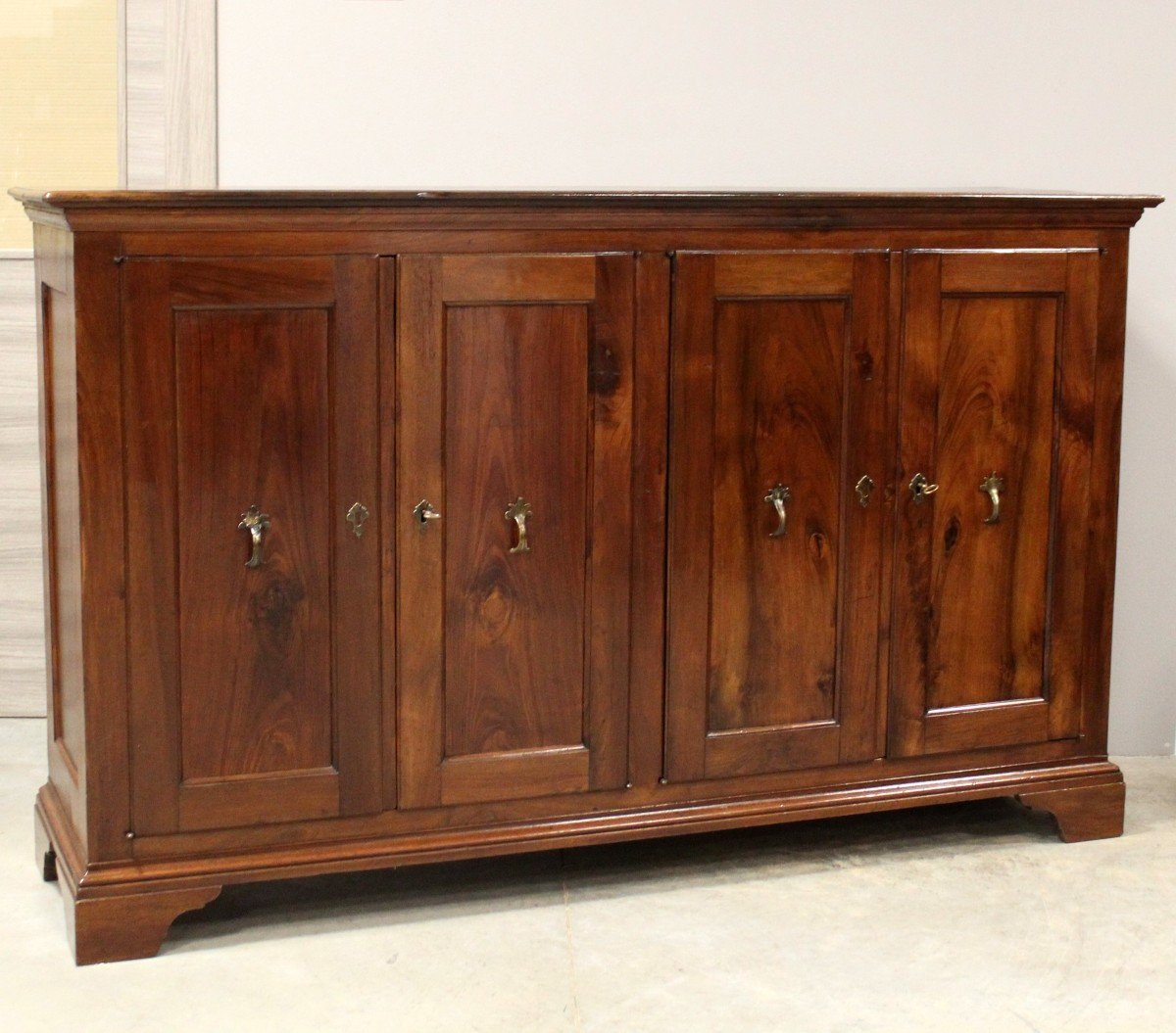 Antica credenza a 4 ante in noce (185 cm) - Italia 18°secolo-photo-2