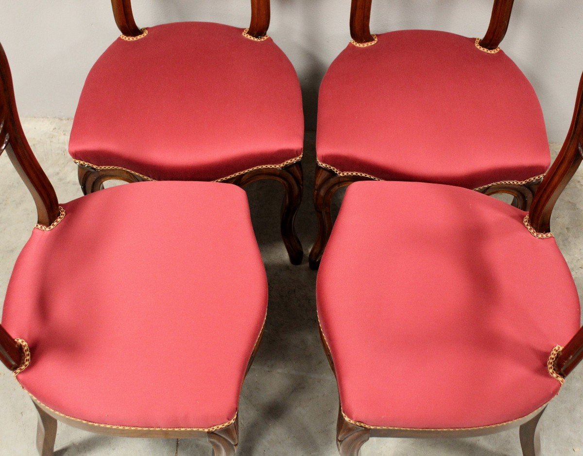 Antiche 4 sedie Luigi Filippo in noce - 19°secolo-photo-3