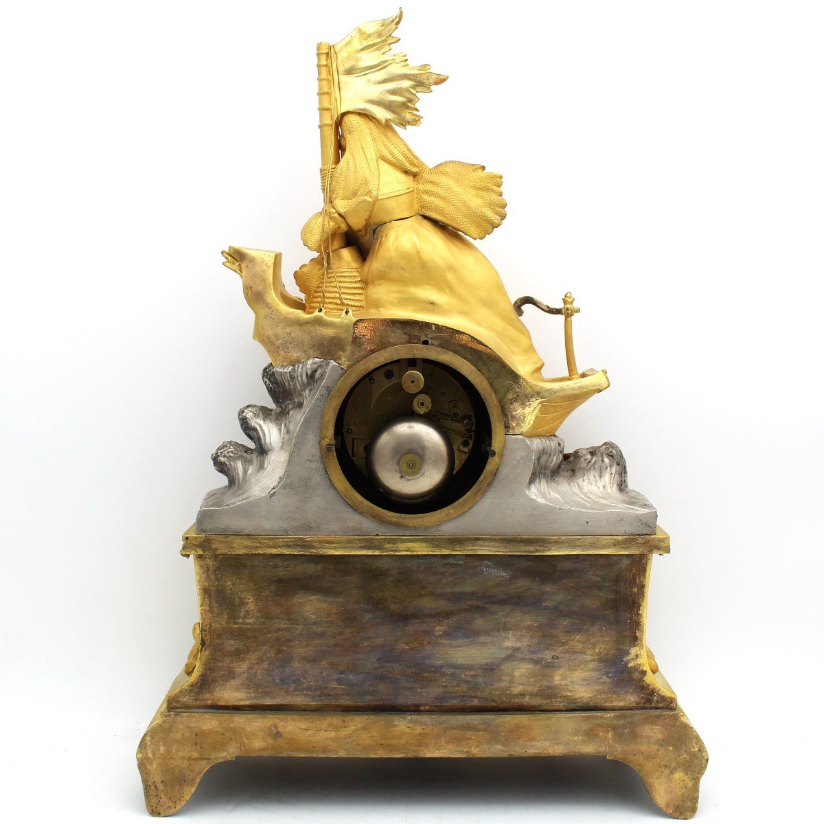 Antico Orologio a Pendolo Luigi Filippo in bronzo dorato - 19°secolo-photo-8
