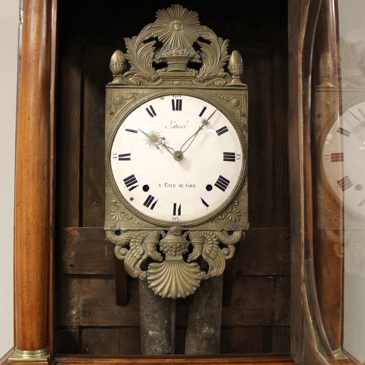 Antico Orologio a Pendolo Impero in noce - 19°secolo-photo-4