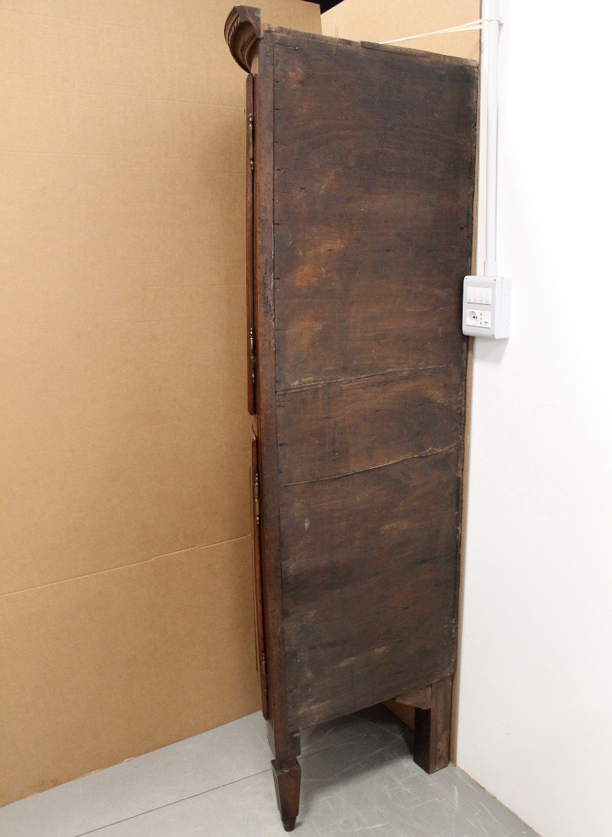 Antica angoliera cantonale bombato Luigi XVI in noce - Italia 18°secolo-photo-8