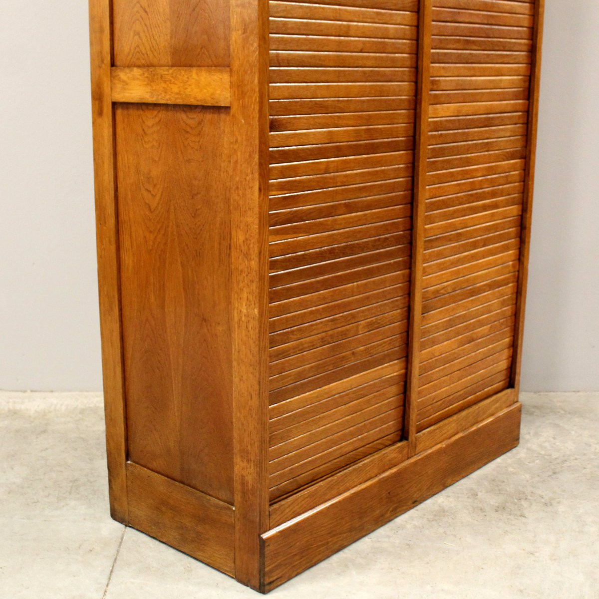 Antico classificatore serranda archivio schedario in rovere-photo-6