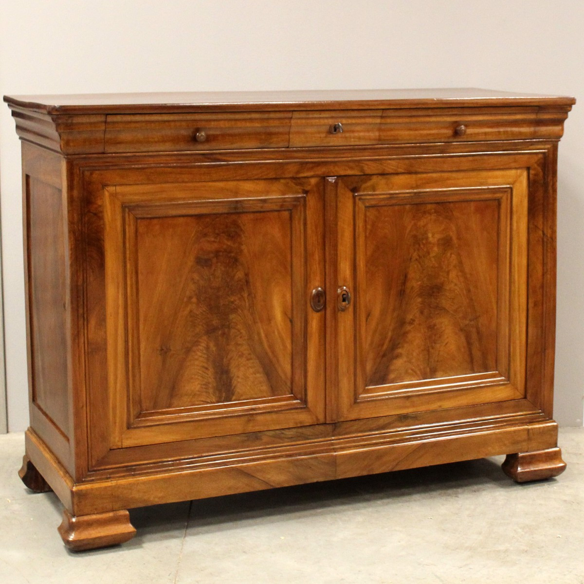 Antica credenza cappuccina Luigi Filippo in noce - 19°secolo-photo-2