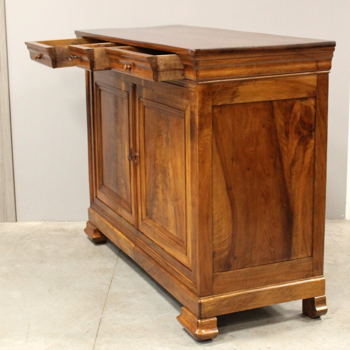 Antica credenza cappuccina Luigi Filippo in noce - 19°secolo-photo-2