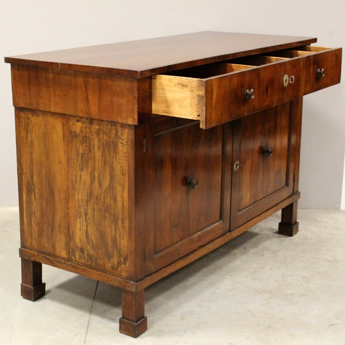 Antica credenza Impero in noce - Italia 19°secolo Bologna-photo-1