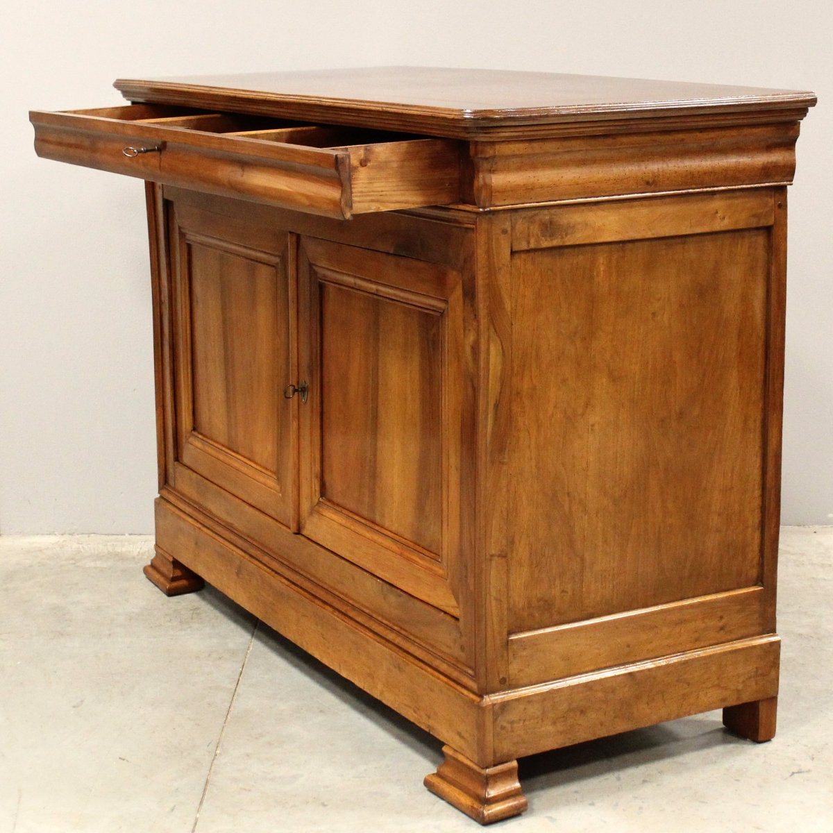 Antica credenza cappuccina Luigi Filippo in noce - 19°secolo-photo-4