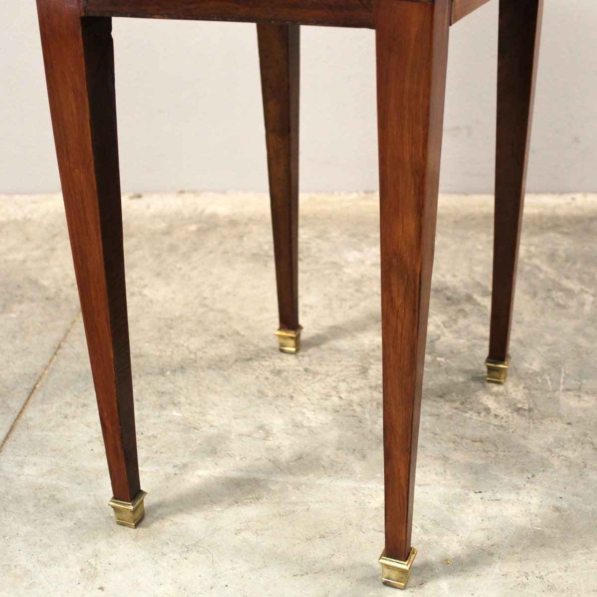 Antico comodino tavolino Napoleone III intarsiato - 19°secolo-photo-5