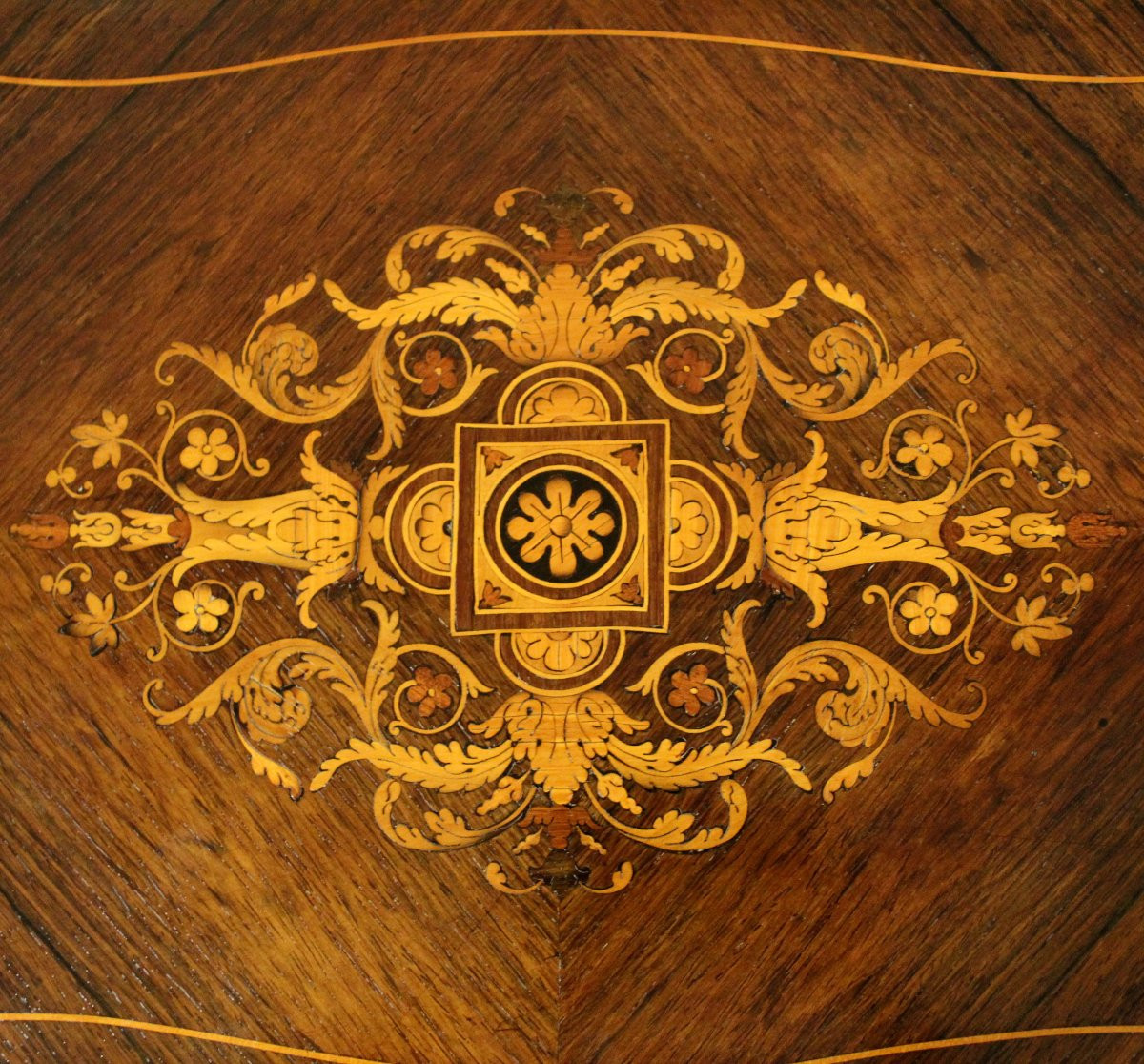 Antico tavolino Napoleone III in palissandro intarsiato - 19°secolo-photo-8