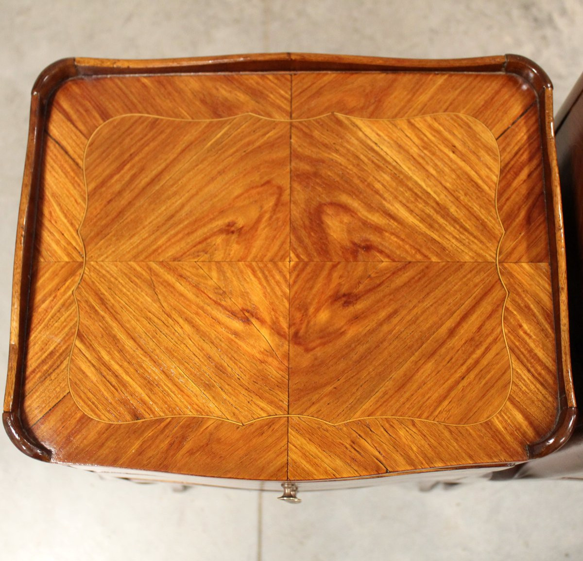 Antica coppia comodini Napoleone III intarsiati - inizio 20°secolo-photo-5