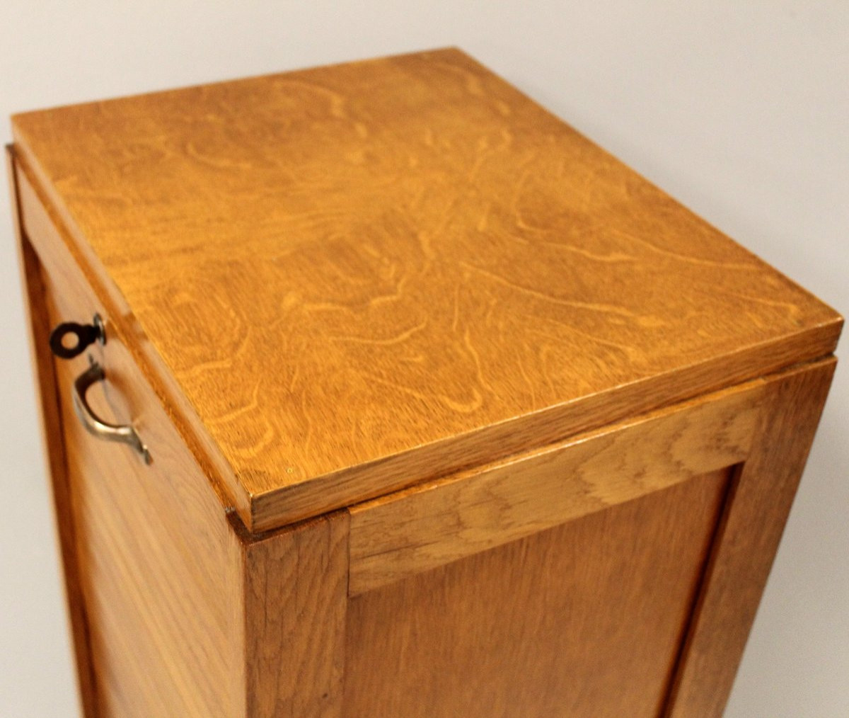 Antico classificatore serranda archivio schedario in rovere-photo-3