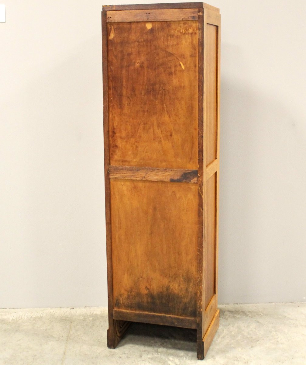 Antico classificatore serranda archivio schedario in rovere-photo-4