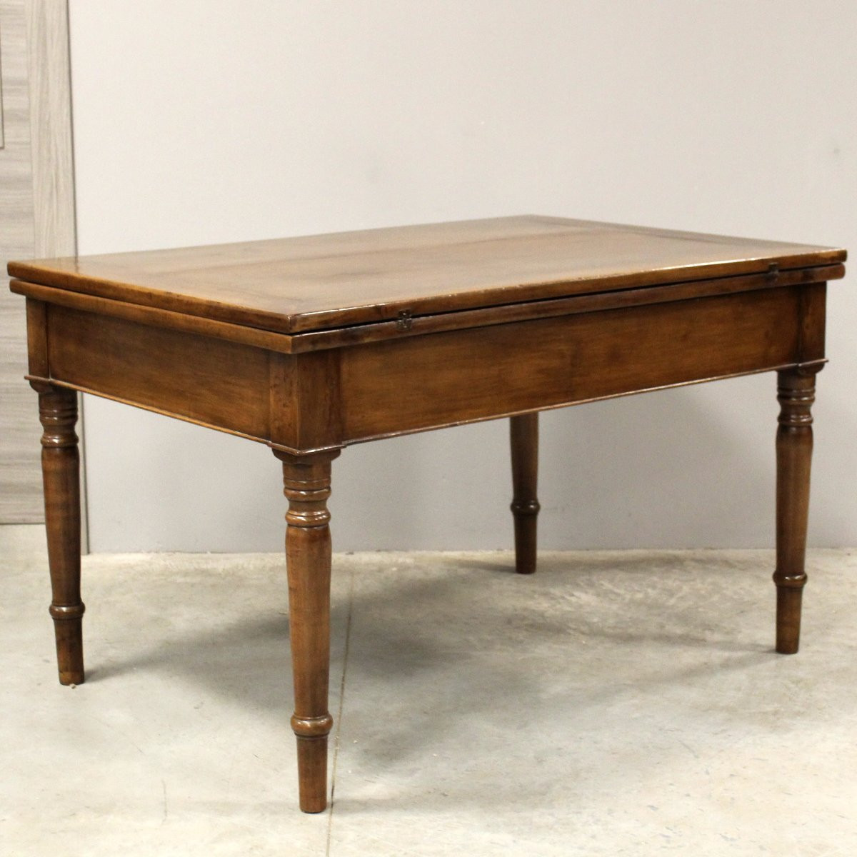 Antico tavolo a libro Carlo X in noce - Italia 19°secolo-photo-2